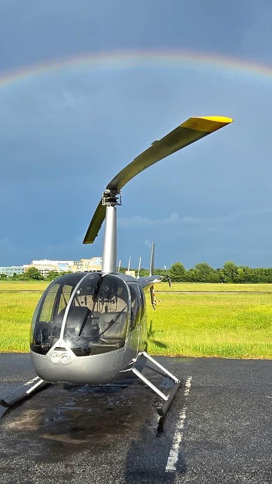 Instagram reel created with Tourbo: Helicopter tour — rainbow over the helipad