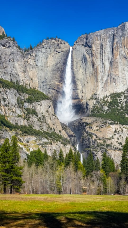 Instagram reel created with Tourbo: Yosemite — waterfall in full sun